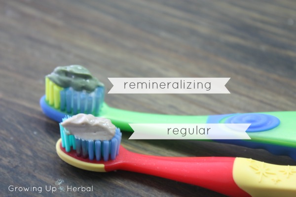 DIY Herbal Remineralizing Toothpaste | GrowingUpHerbal.com | Learn how to use herbs to make your homemade toothpaste remineralizing! 