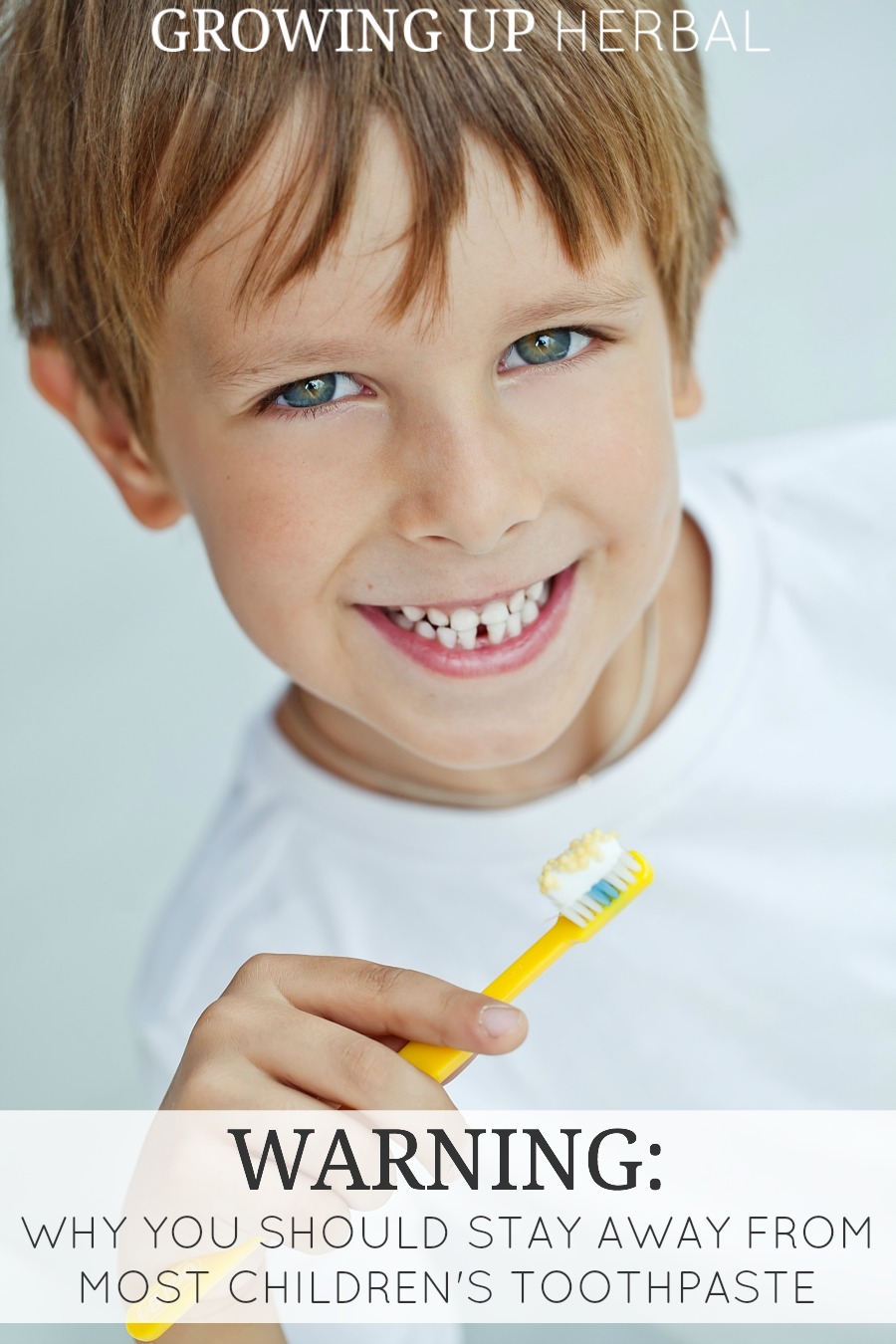 WARNING! Why You Should Stay Away From Most Children's Toothpastes | GrowingUpHerbal.com -- Just because a toothpaste is for children doesn't mean it's good for their teeth or their health. Learn more here.