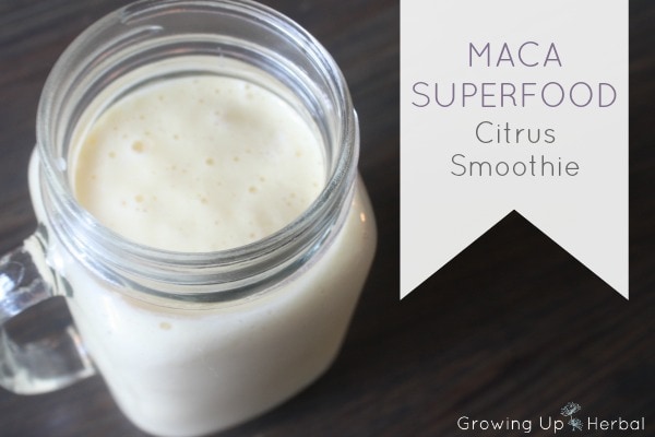 Maca Superfood Citrus Smoothie Recipe | GrowingUpHerbal.com