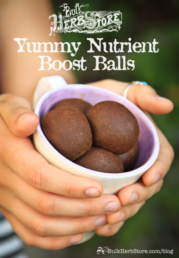 Eat Your Herbs With This Yummy “Nutrient Boost” Balls Recipe | GrowingUpHerbal.com | Come learn how to use herbs in place of multi-vitamin supplements for your family!