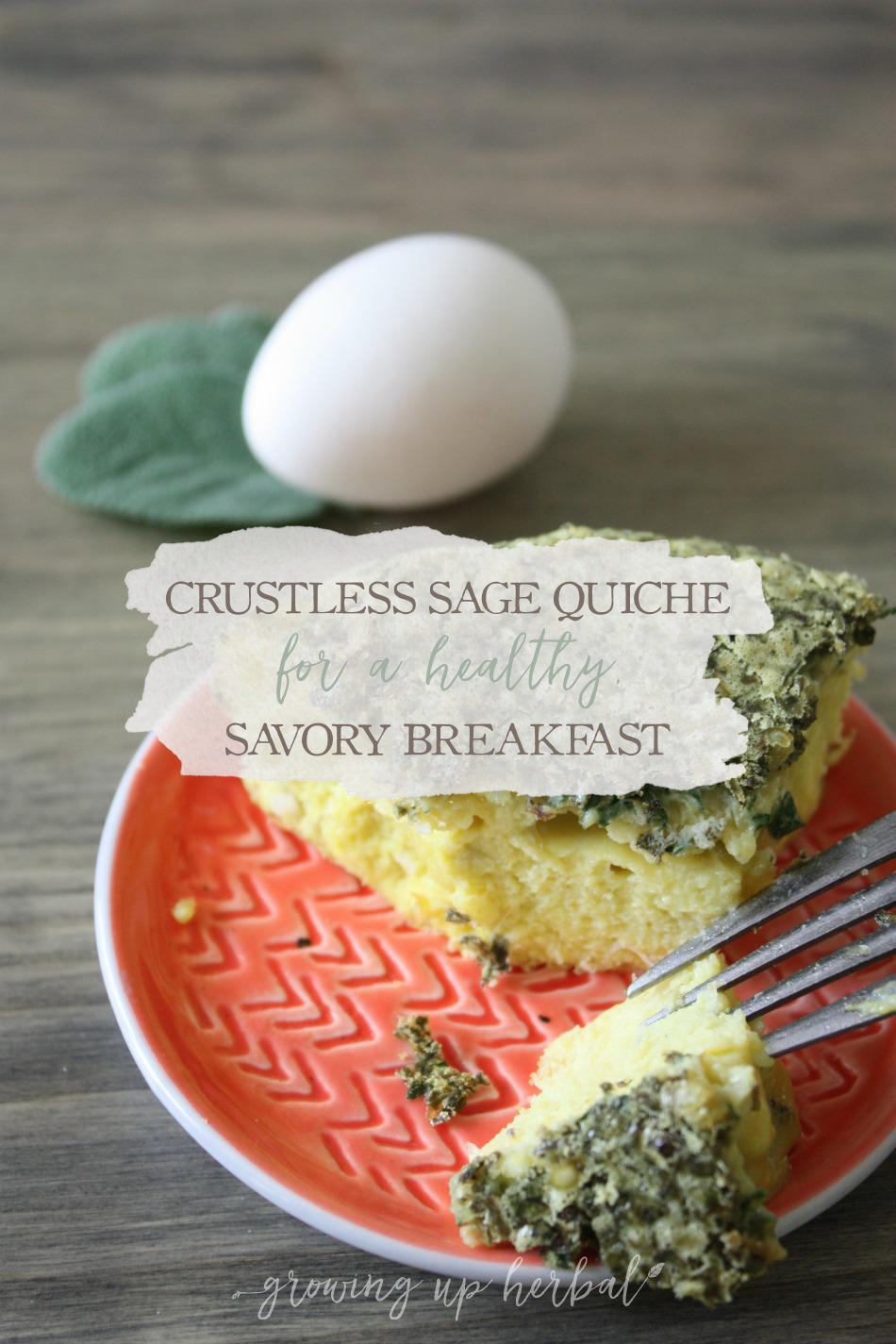 Crustless Sage Quiche For A Healthy Savory Breakfast | Growing Up Herbal | Quick and easy sage quiche that makes a great protein packed breakfast for the kids!