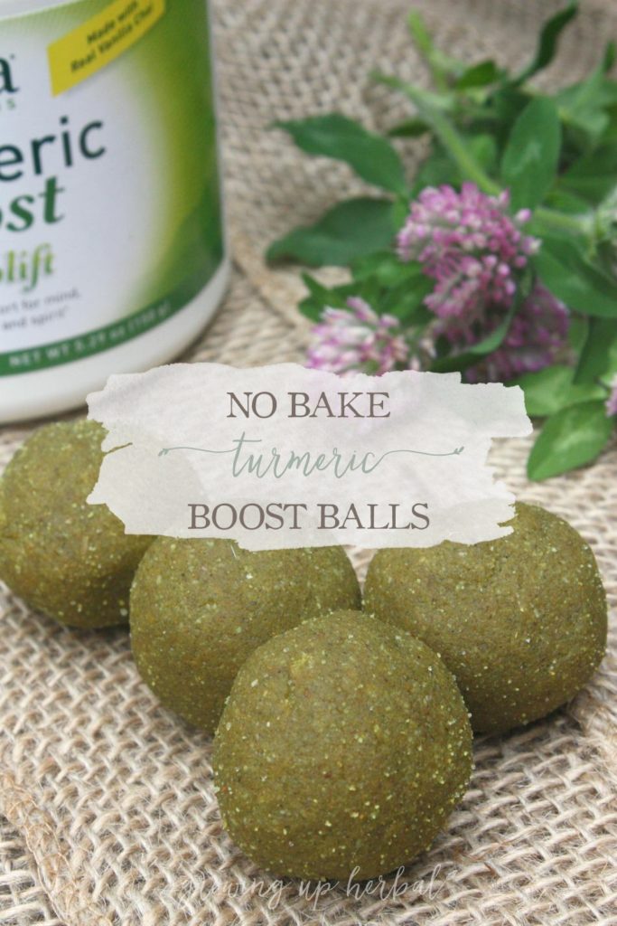 No Bake Turmeric Boost Balls | Growing Up Herbal | My kids LOVE these easy to make herbal cookies that require NO baking!