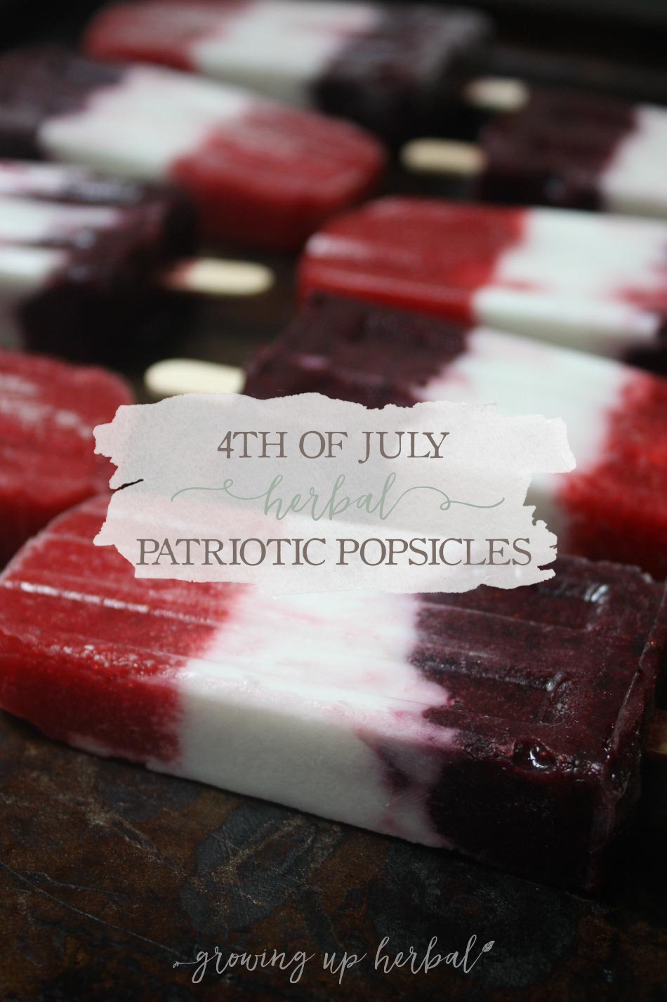 Fourth of July Herbal Patriotic Popsicles (Sugar-Free) | Growing Up Herbal | Make these delicious, healthy, sugar-free herbal patriotic popsicles for your 4th of July celebration!