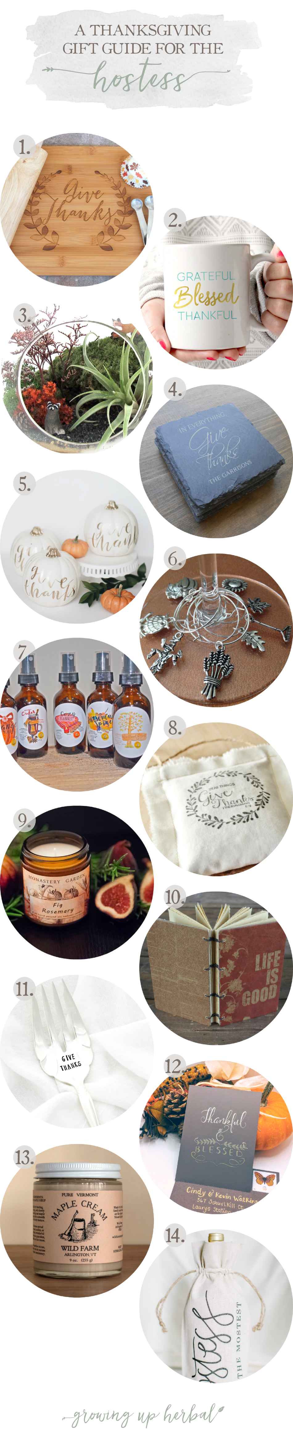 2016 Thanksgiving Gift Guide For The Hostess | Growing Up Herbal | Tell your Thanksgiving Day dinner hostess, "Thank you," with a meaningful handmade gift from this year!