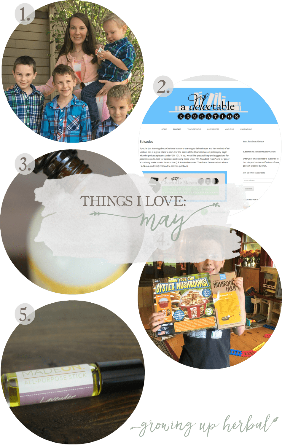 Things I Love: May 2017 | Growing Up Herbal | Mother's Day happenings, tick repellant, a Charlotte Mason podcast, Judah's 9th birthday, and more!