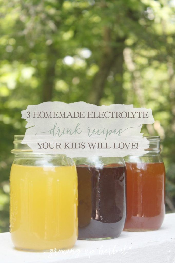 3 Homemade Electrolyte Drink Recipes Your Kids Will Love | Growing Up Herbal | Try these homemade electrolyte drink recipes the next time your kiddo needs to stay hydrated naturally! They taste great!