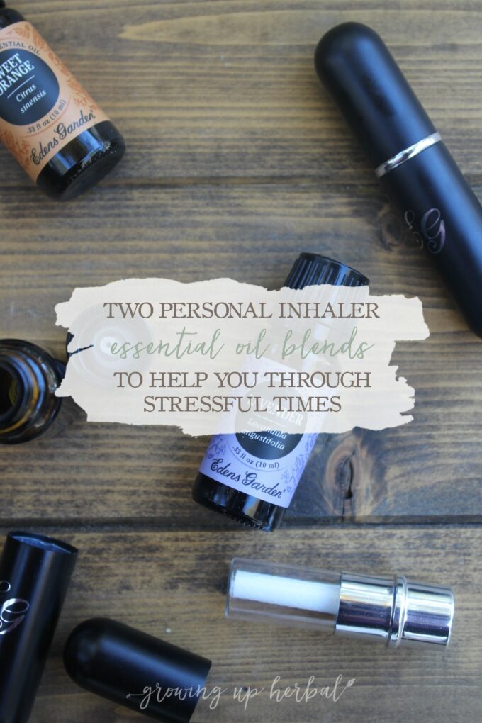 Two Personal Inhaler Essential Oil Blends To Help You Through Stressful Times | Growing Up Herbal | We all have to manage stress in our lives. Thankfully there are things like essential oils and herbs to help us do it. Get the recipe for two essential oil blends to use in your personal inhaler to help you deal with stress when you need to.
