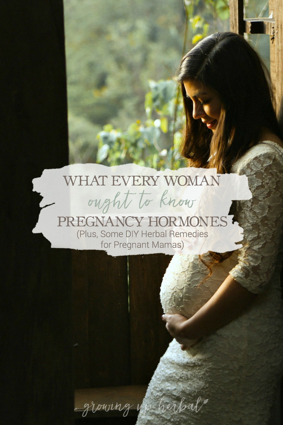 What Every Woman Ought To Know About Pregnancy Hormones | Growing Up Herbal | Come learn about pregnancy hormones and how they contribute to common pregnancy-related ailments. Plus, I’m sharing some helpful DIY herbal recipes to help support the body through these ailments as well!