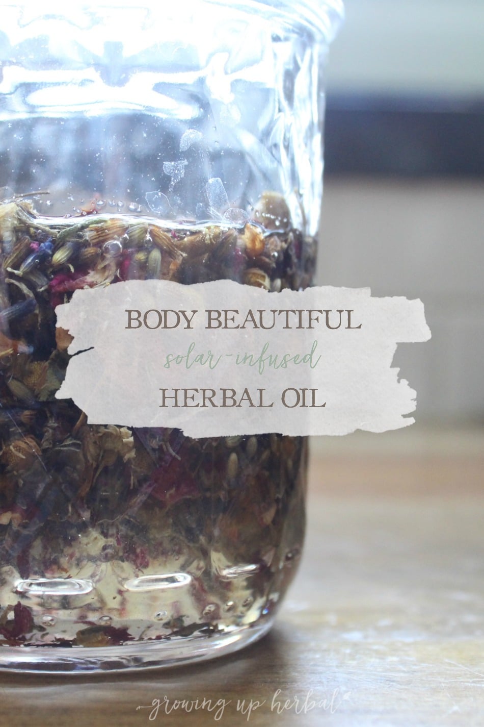 Beautiful Body Solar-Infused Herbal Oil | Growing Up Herbal | Nourish your skin with this easy-to-make all-purpose solar-infused herbal oil from my ebook, Making Herbal Infused Oils: The Ultimate How-To Guide.