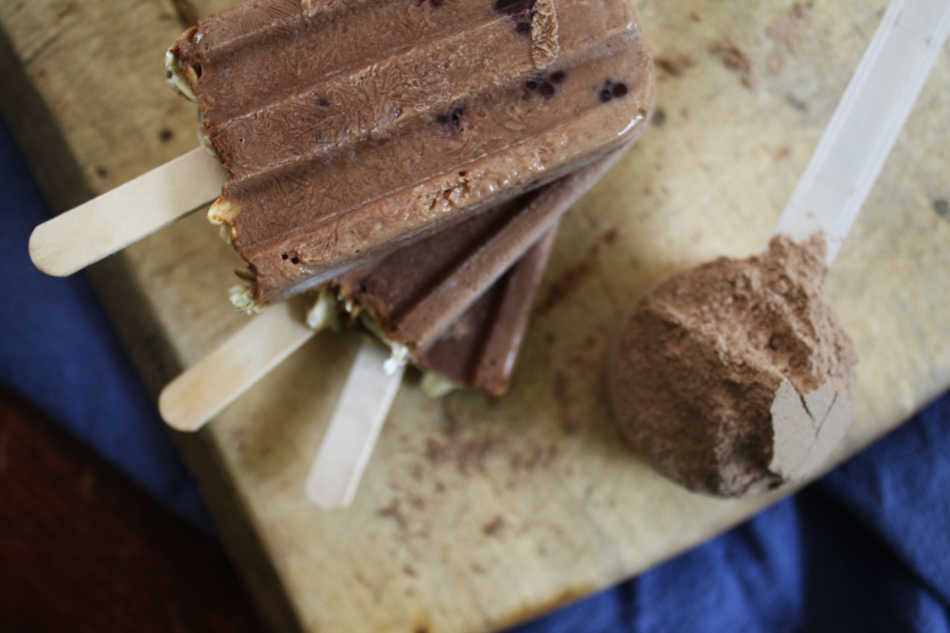 Chocolate Blackberry Protein Popsicles | Growing Up Herbal | These delicious and healthy chocolate blackberry protein popsicles are the perfect afternoon summer snack to fuel your body and satisfy your sweet tooth!